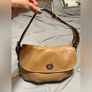 Coach Tan Leather Shoulder Bag